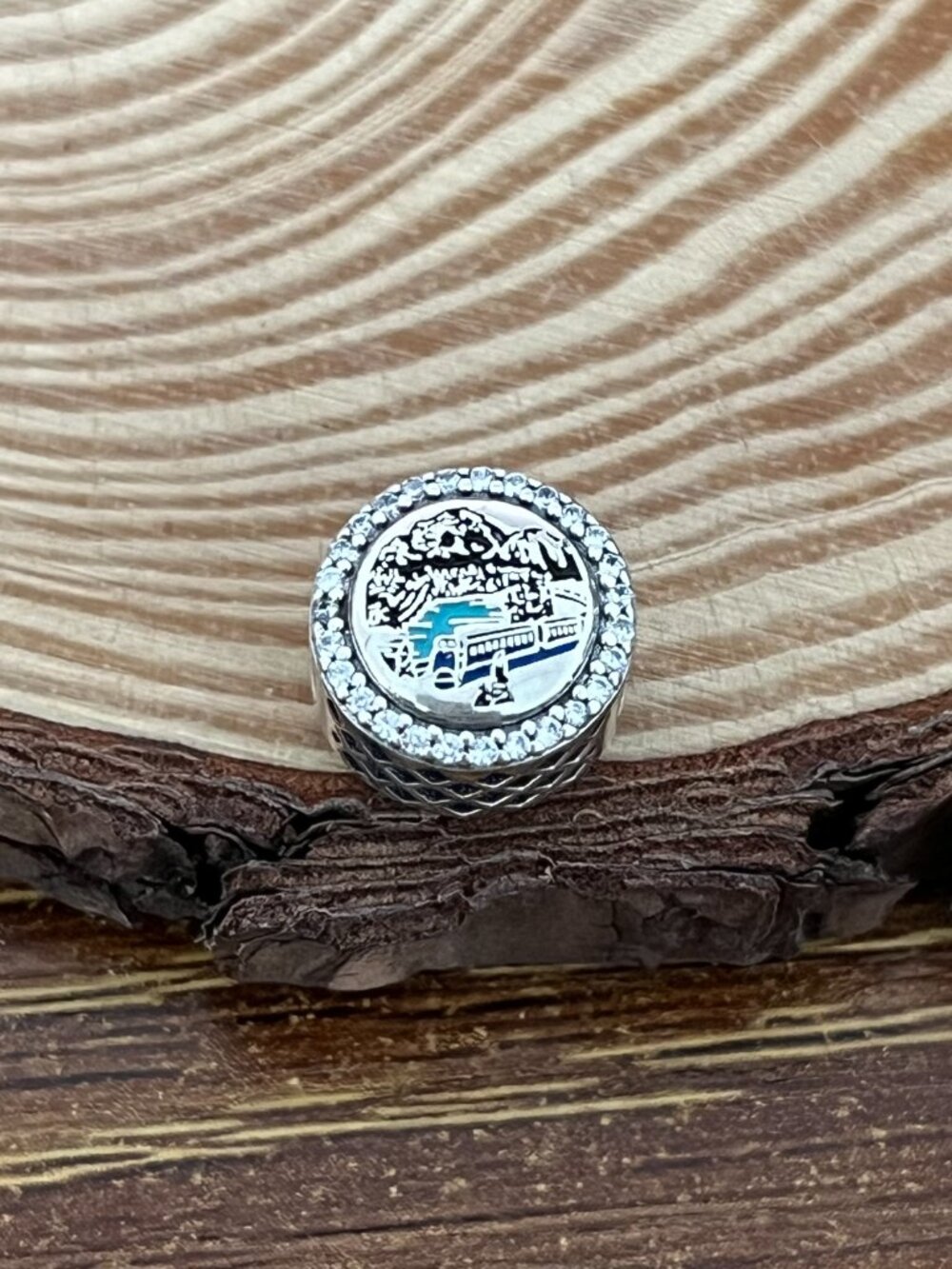 Pandora Rocky Mountain Train at Morant's Curve Bead Charm S925 Silver Charm